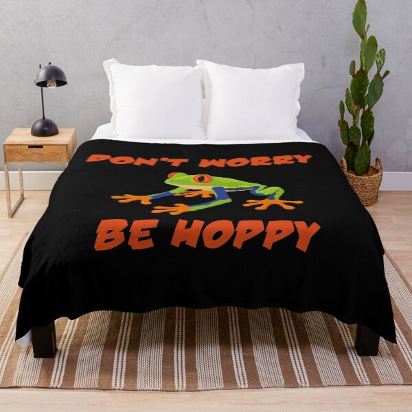 Item preview, Funny Don’t Worry Be Hoppy Red Eyed Tree Frog Amphibian design designed and sold by jakehughes2015.