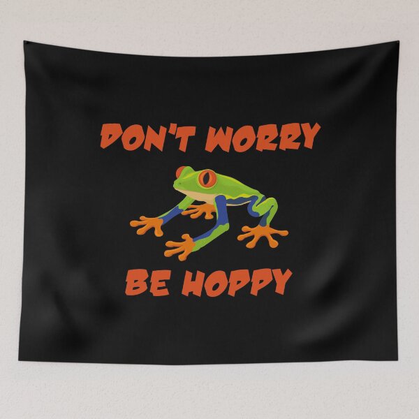 Item preview, Funny Don’t Worry Be Hoppy Red Eyed Tree Frog Amphibian design designed and sold by jakehughes2015.