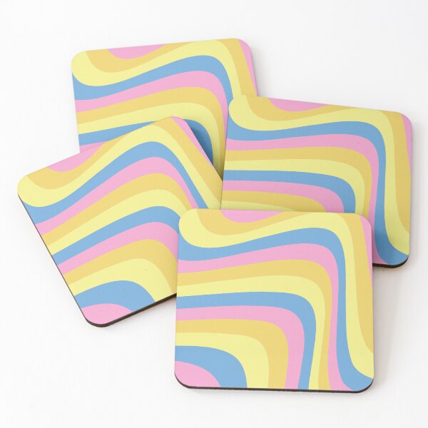 Item preview, wavy abstract denmark pastel art inspired by the pansexual pride flag colors designed and sold by forkmuddies.