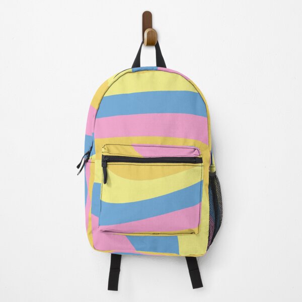 Item preview, wavy abstract denmark pastel art inspired by the pansexual pride flag colors designed and sold by forkmuddies.