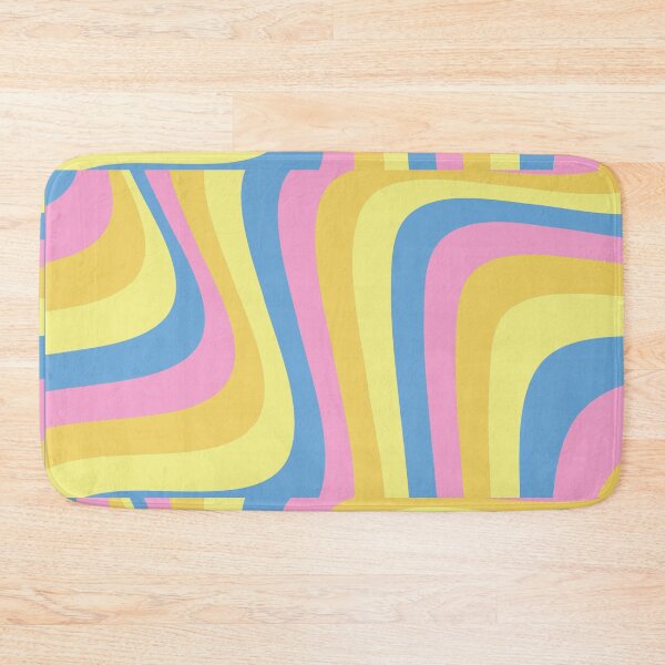 Item preview, wavy abstract denmark pastel art inspired by the pansexual pride flag colors designed and sold by forkmuddies.