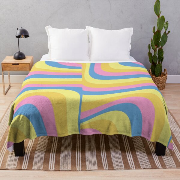 Item preview, wavy abstract denmark pastel art inspired by the pansexual pride flag colors designed and sold by forkmuddies.