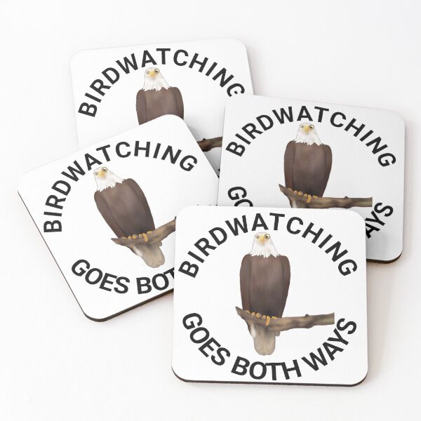 Item preview, Birdwatching goes both ways- funny Eagle illustration meme designed and sold by Midnightviera.
