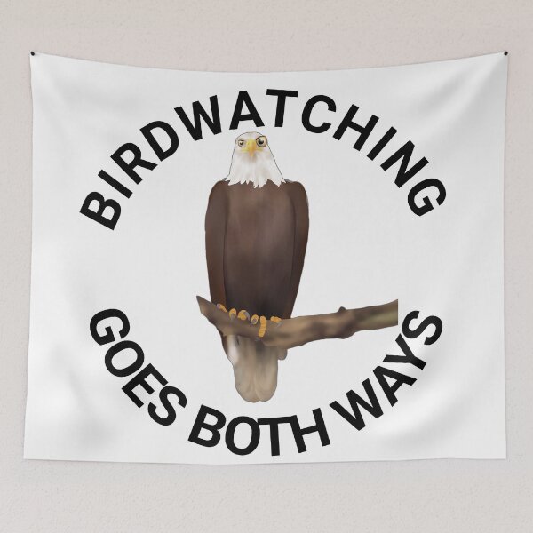 Item preview, Birdwatching goes both ways- funny Eagle illustration meme designed and sold by Midnightviera.