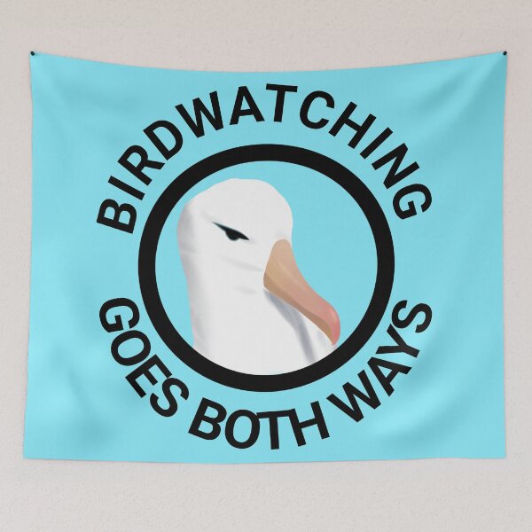 Item preview, Birdwatching goes both ways- funny albatross illustration designed and sold by Midnightviera.