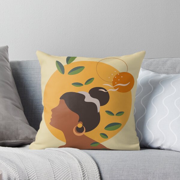 Gaia – Abstract Woman Illustration Throw Pillow
