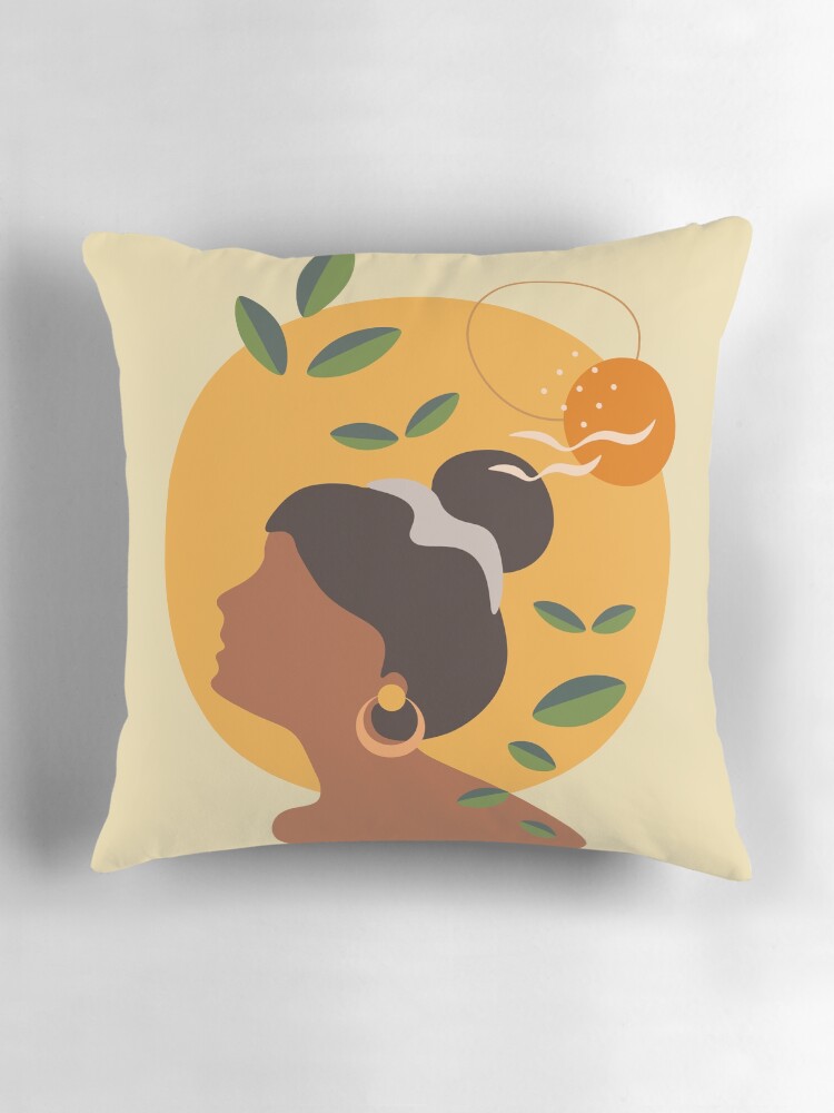 Thumbnail 3 of 4, Pillow, Gaia – Abstract Woman Illustration designed and sold by FoxyCreativeLtd.