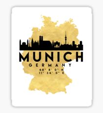 MÜNCHEN DEUTSCHLAND SILHOUETTE SKYLINE MAP ART Sticker