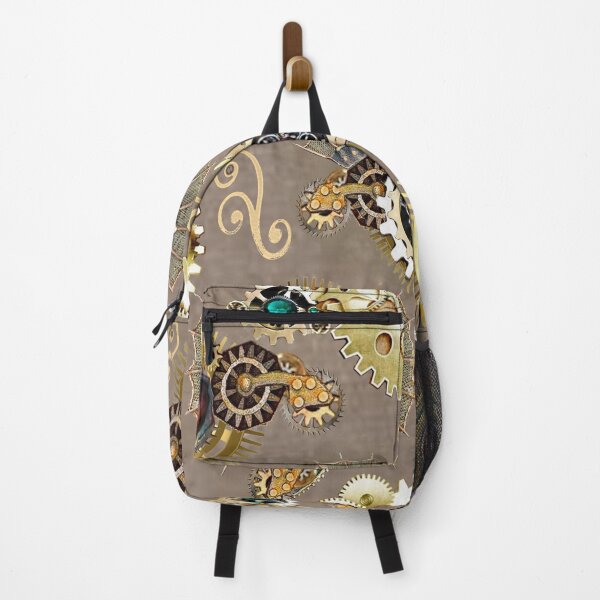 Item preview, gear, lamp, steampunk, paisley, gold, sand background, trend year designed and sold by Maria Mihailova.