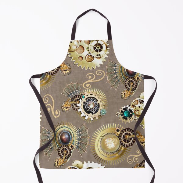 Item preview, gear, lamp, steampunk, paisley, gold, sand background, trend  year designed and sold by Maria Mihailova.