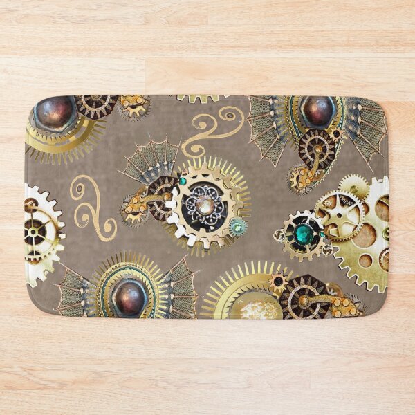 Item preview, gear, lamp, steampunk, paisley, gold, sand background, trend  year designed and sold by Maria Mihailova.