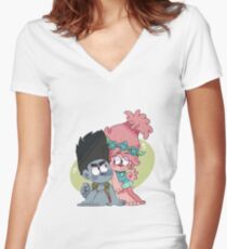 Camiseta entallada de cuello en V Trolls