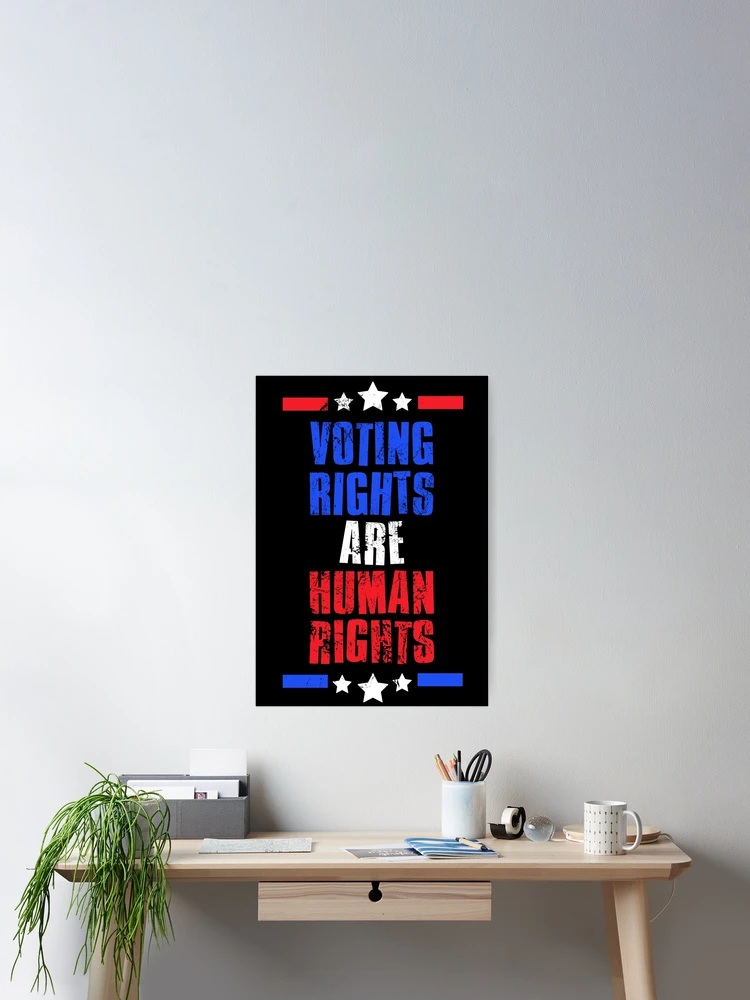 Thumbnail 2 of 3, Poster, Voting Rights are Human Rights, We Want Voting Rights designed and sold by FNStuff.