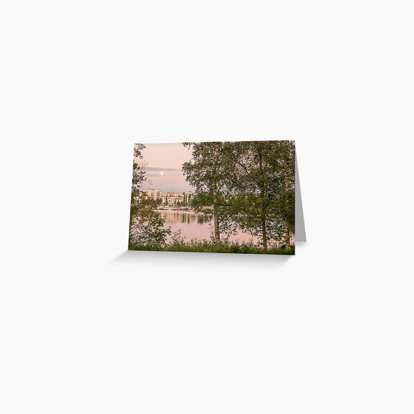 White night, pink sky by Ken Komatsu Greeting Card