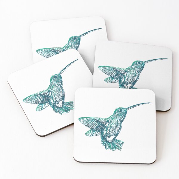 Item preview, Continuous line humming bird (blue) designed and sold by 2-Floral-Frogs.