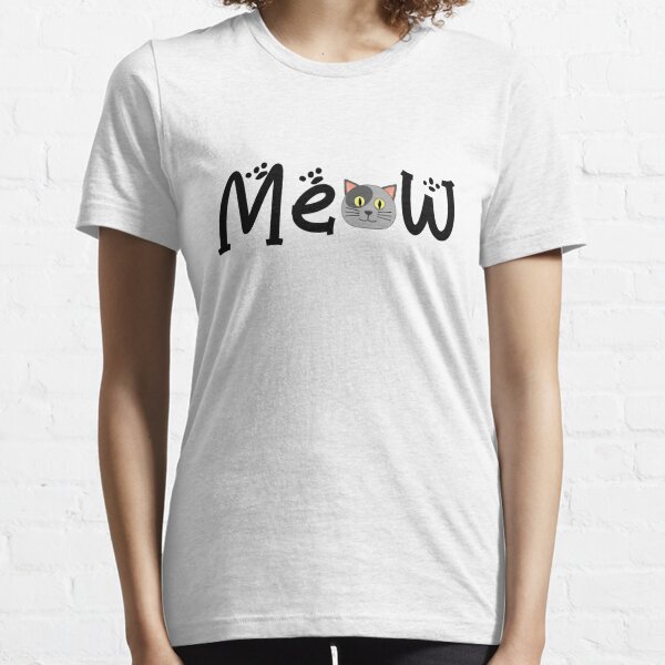 Meow Cat. This cute funny cat design is the perfect gift for all pet lovers on any occasion. Essential T-Shirt