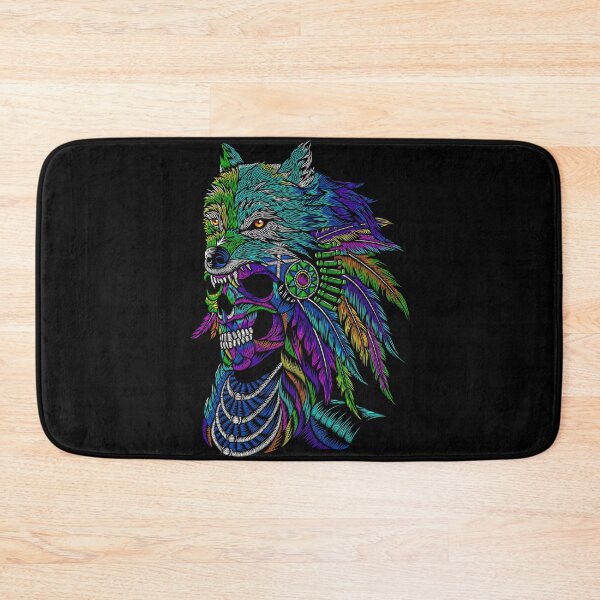 Item preview, wolf native skull mexico designed and sold by cat poe.