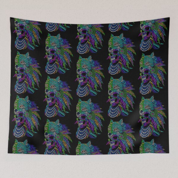 Item preview, wolf native skull mexico designed and sold by cat poe.