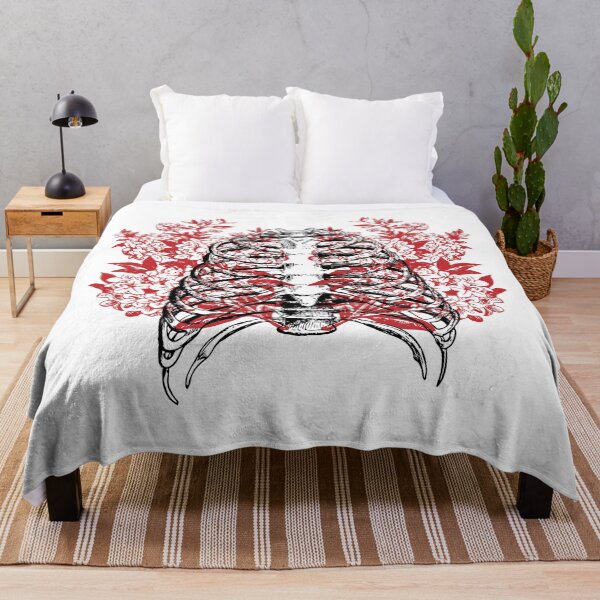 Item preview, Floral Ribcage, engraved anatomy illustration designed and sold by Littlezilla.