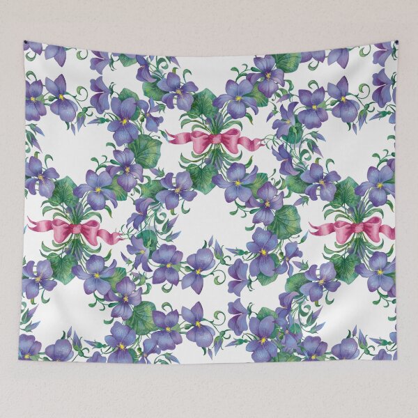 Item preview, Valentine pattern of violets designed and sold by fairytaleprints.