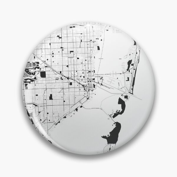Item preview, Miami Black white Map Art Florida USA designed and sold by EpicMaps.