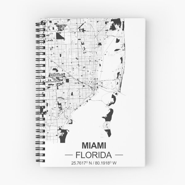 Item preview, Miami Black white Map Art Florida USA designed and sold by EpicMaps.