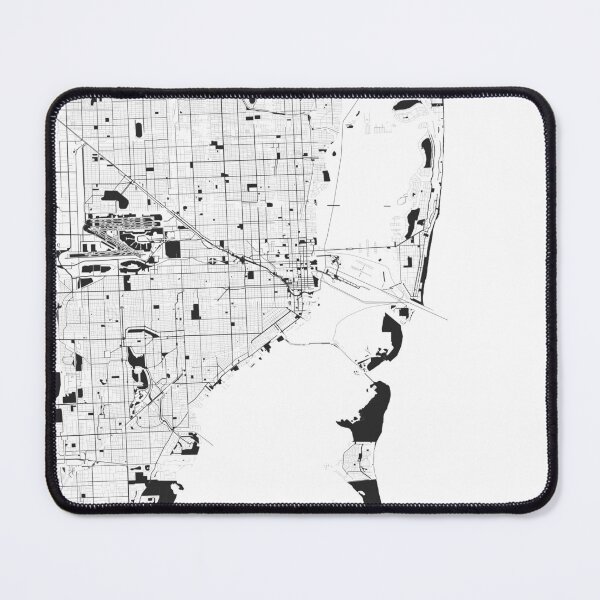 Item preview, Miami Black white Map Art Florida USA designed and sold by EpicMaps.