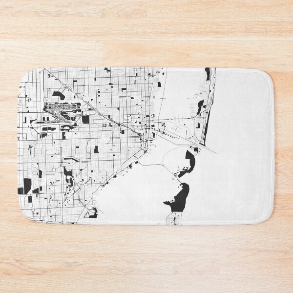 Item preview, Miami Black white Map Art Florida USA designed and sold by EpicMaps.