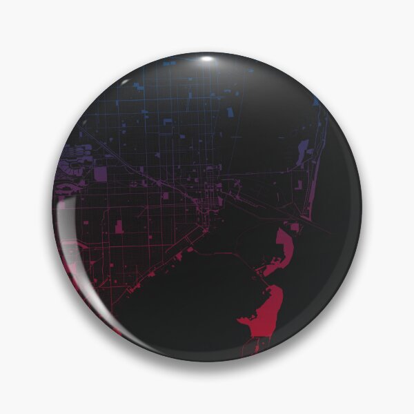 Item preview, Miami Pink Blue Map Art Florida USA designed and sold by EpicMaps.