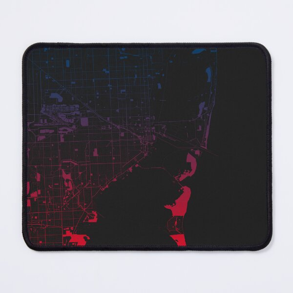 Item preview, Miami Pink Blue Map Art Florida USA designed and sold by EpicMaps.