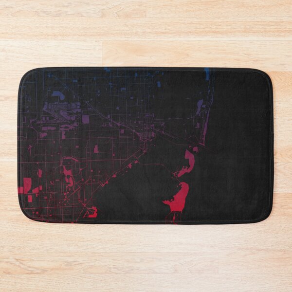 Item preview, Miami Pink Blue Map Art Florida USA designed and sold by EpicMaps.