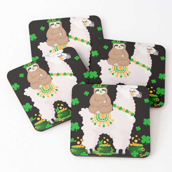 Item preview, Leprechaun Sloth Riding Llama St Patricks Day designed and sold by NathanielHast.