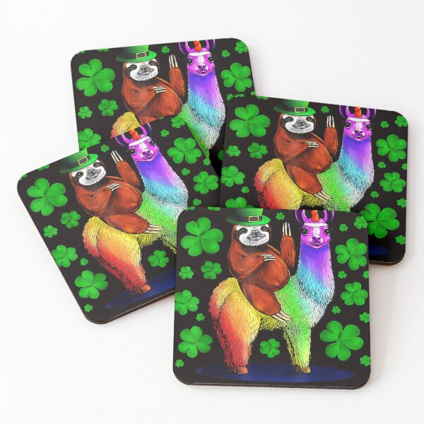 Item preview, Leprechaun Sloth Riding Llama Unicorn St Patricks Day designed and sold by JasonButki.
