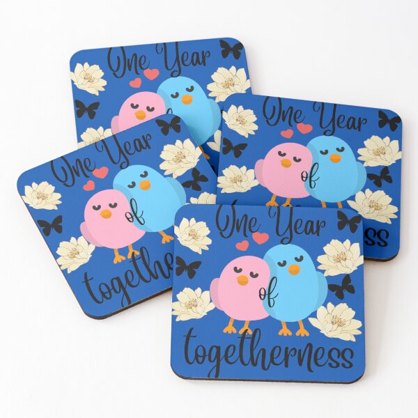 Item preview, Cute birds one year relationship anniversary celebration gift designed and sold by Yaatra.