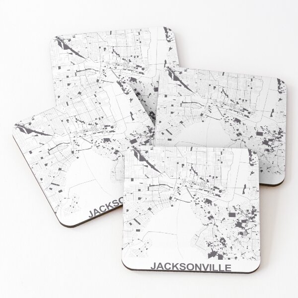 Item preview, Jacksonville Black white Map Art Florida USA designed and sold by EpicMaps.