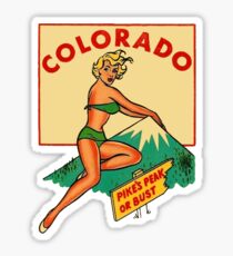 Colorado Pinup Pikes Peak Vintage Travel Decal Sticker