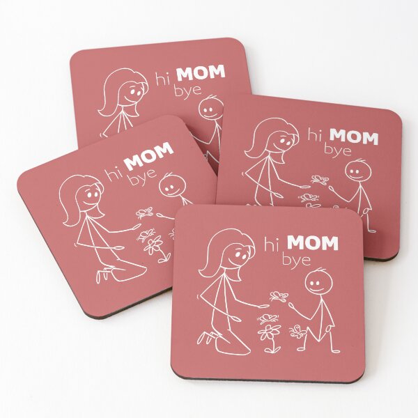 Item preview, Hi Mom Bye Mom mother and son watching flowers and butterflies designed and sold by W&M Store.