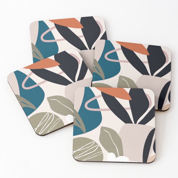 Item preview, Abstract leaf and flower pattern lovers designed and sold by theredsharp.