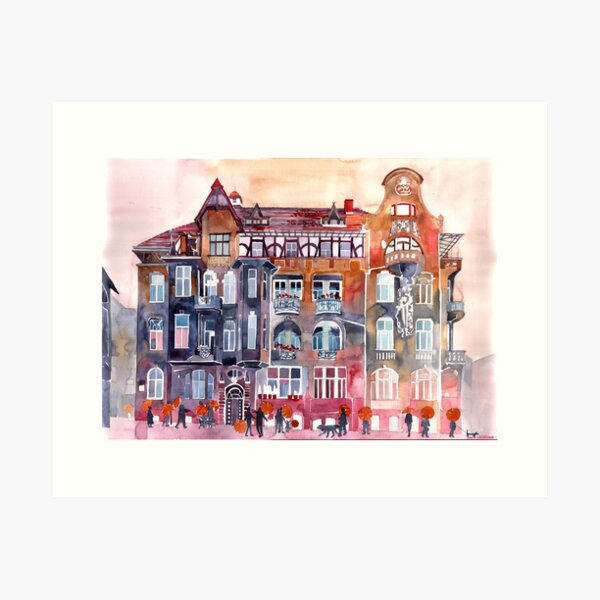 apartment house in Poznan Art Print