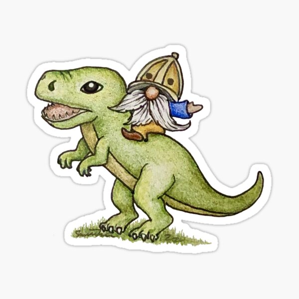 Item preview, Dinosaur Riding Gnome designed and sold by SarahCD13.
