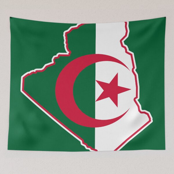 Artikelvorschau, Algerien Umriss mit Flaggeneinlage entworfen und verkauft von Cestus.