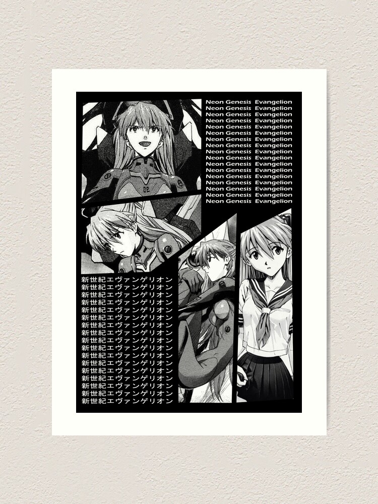 Neon Genesis Evangelion Manga Design (black) Postcard for Sale by