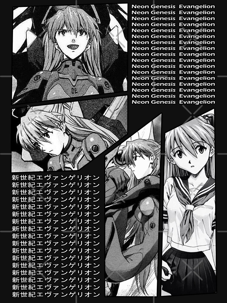 Neon Genesis Evangelion Manga Design (black) Postcard for Sale by