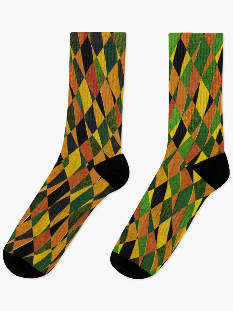 Thumbnail 1 of 5, Socks, Geometric patchwork pattern designed and sold by steveball.