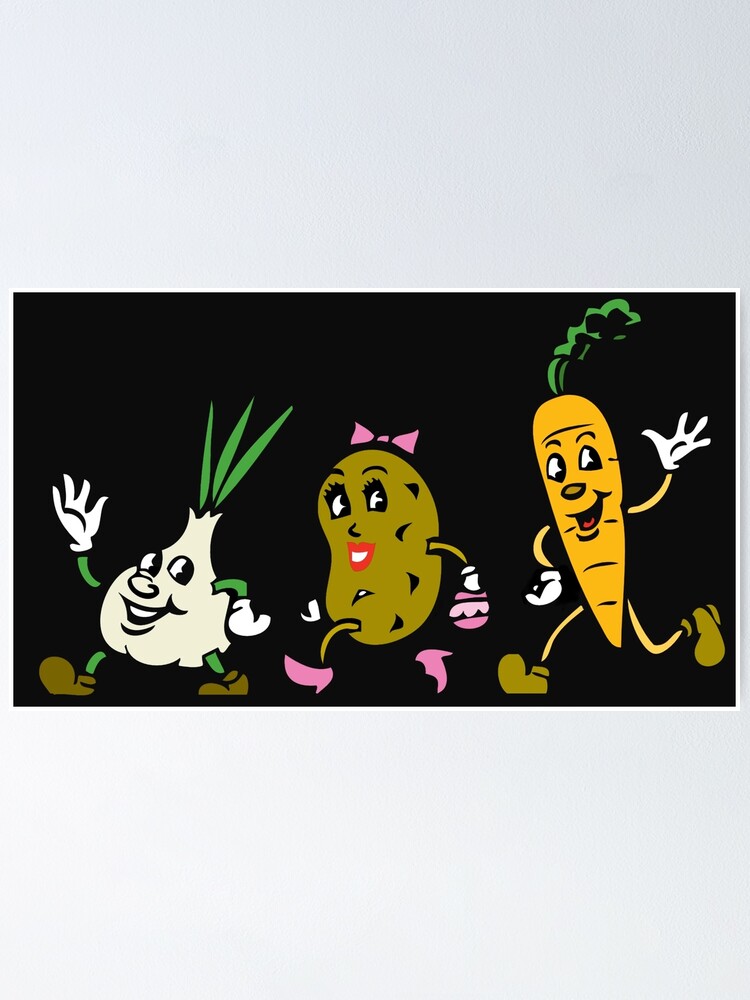 "Happy vegetable cartoons" Poster for Sale by Gante Redbubble