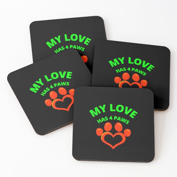 Item preview, MY LOVE HAS 4 PAWS, neon,  designed and sold by LuFilu.