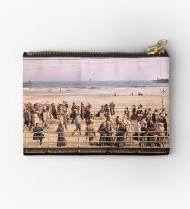Along the beach, Atlantic City, NJ 1905 Colorized Studio Pouch