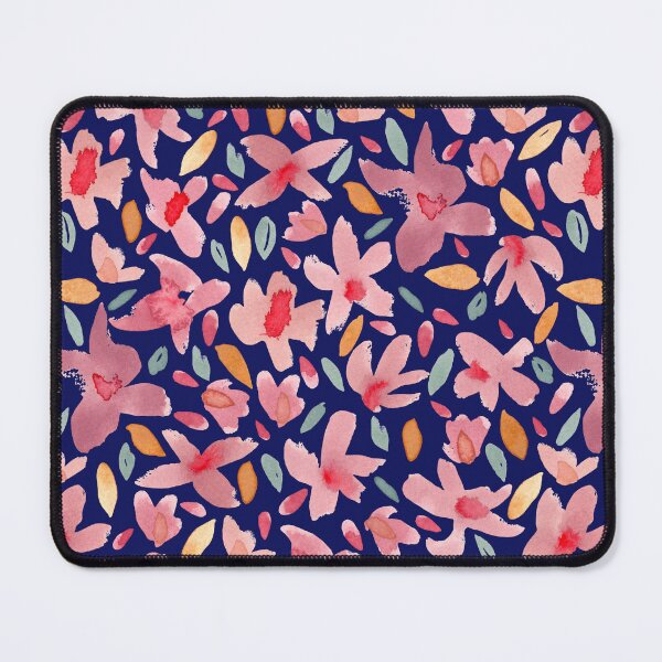 Item preview, Navy Blue Watercolour Mustard Purple Green designed and sold by Lozzie Eliza Designs.