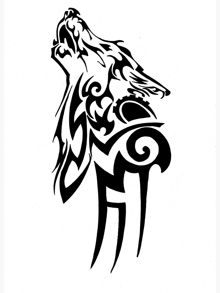 howling wolf art board print by psycholetterman redbubble