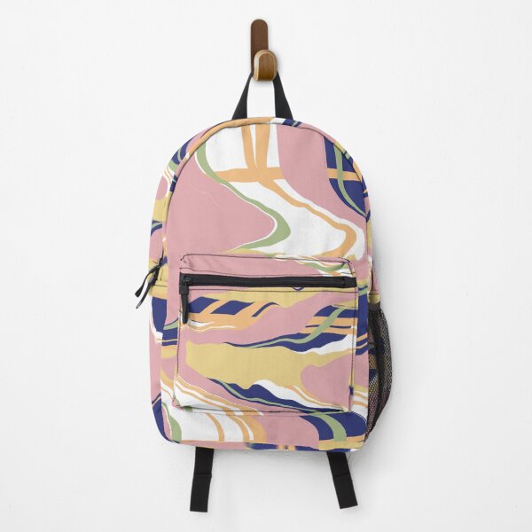 Item preview, Retro Abstract Wavy Bue Plink Yellow Check designed and sold by Homeprintsau.